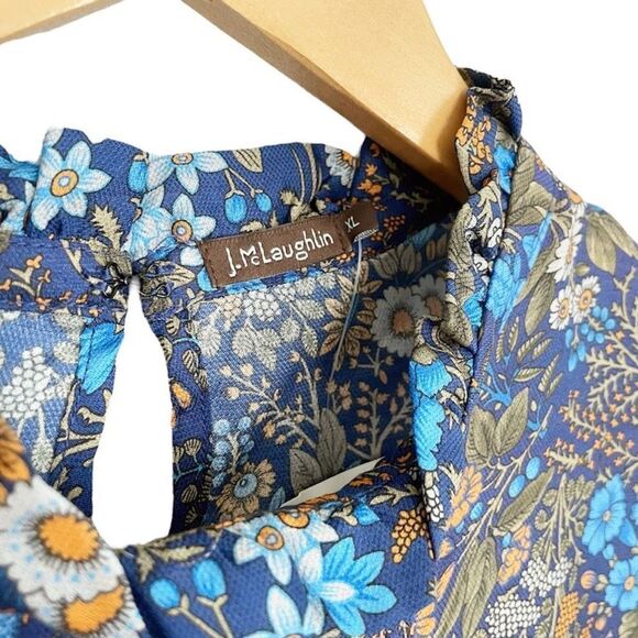 J. McLaughlin NWT Viola Silk Blouse Floral Size XL - Picture 7 of 9